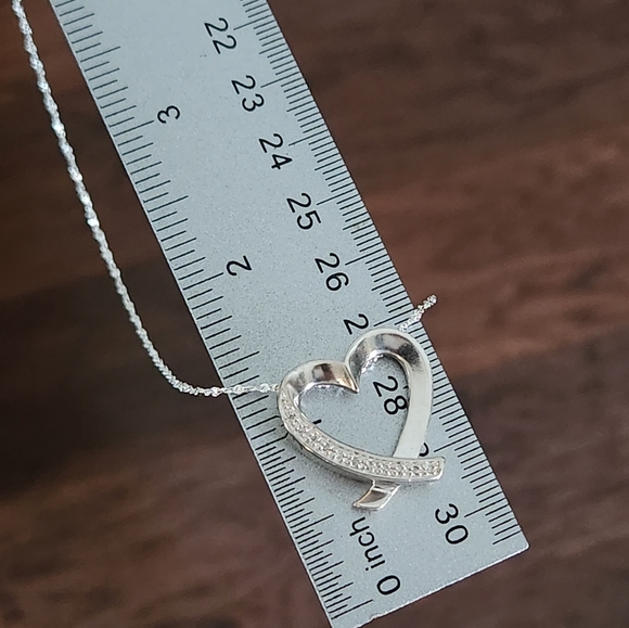 ROSS-SIMONS Sterling Silver 925 Heart DESIGNER SIGNED Pendant Singapore Chain 💎 - Picture 4 of 16
